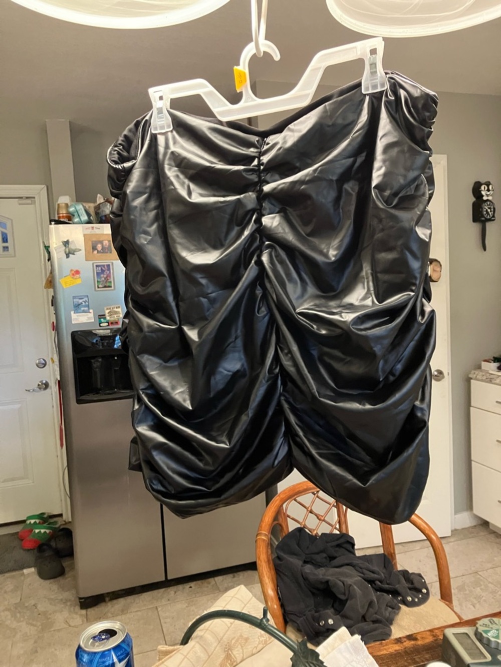3/$45 Fashion Nova Black Faux Leather Ruched Mini Skirt